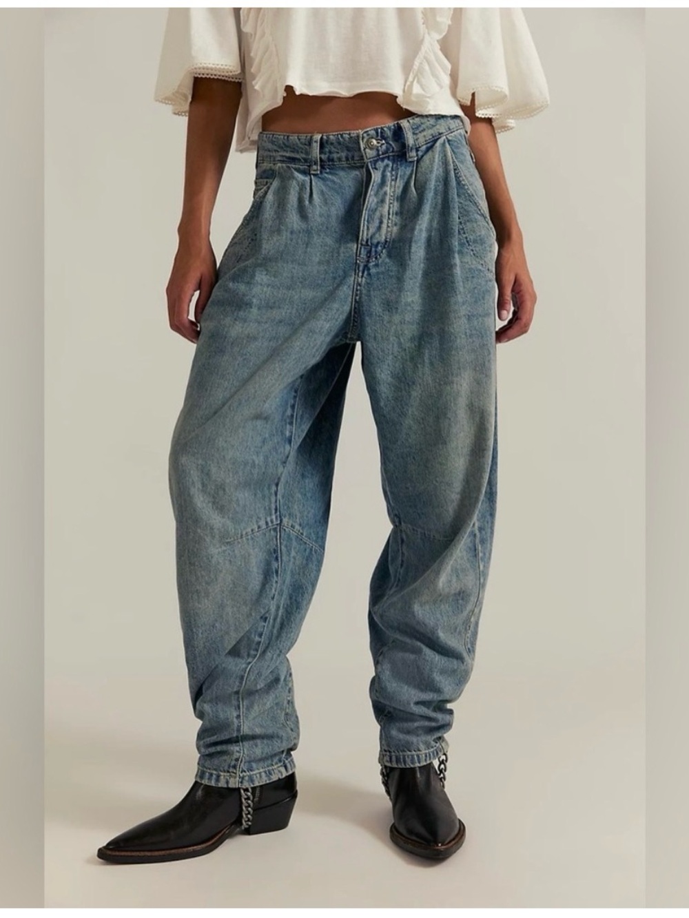 We The Free Baggy Heartland Pleated Jeans